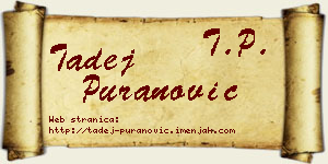 Tadej Puranović vizit kartica